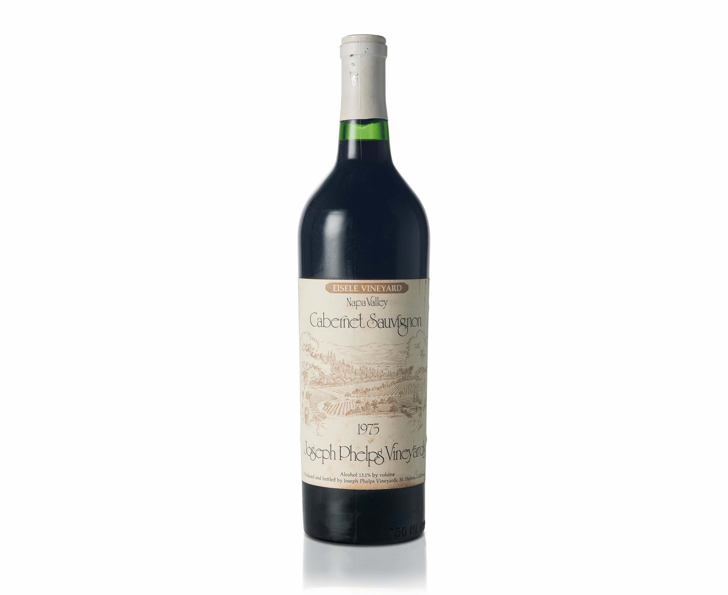 Joseph Phelps, Eisele Vineyards, Cabernet Sauvignon, 1975. 1 bottle per lot. Estimate: $500-$800. Offered in California Only Online: Featuring A Private Library Collection of Screaming Eagle and Other Napa Classics on 1-13 September 2023 at Christie’s Online