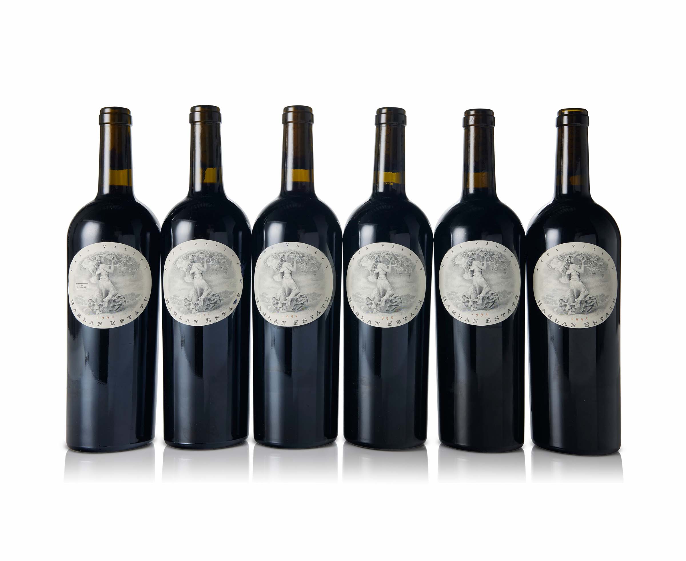 Harlan Estate Assortment Case, 1990-1995. 6 bottles per lot. Estimate: $6,000-$10,000. Offered in California Only Online: Featuring A Private Library Collection of Screaming Eagle and Other Napa Classics on 1-13 September 2023 at Christie’s Online