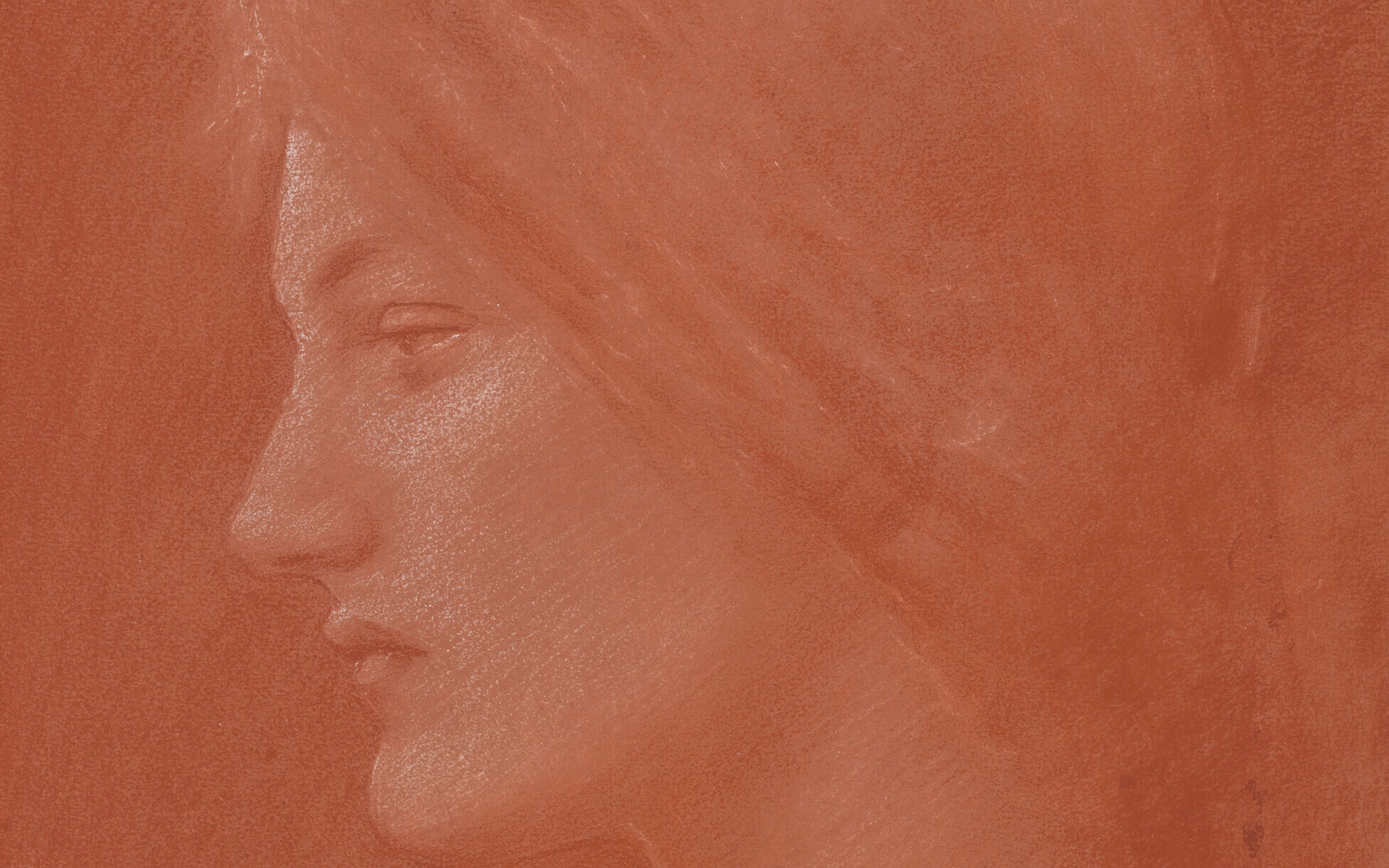 The image features a textured red background with a large, solid red square superimposed on the left side.