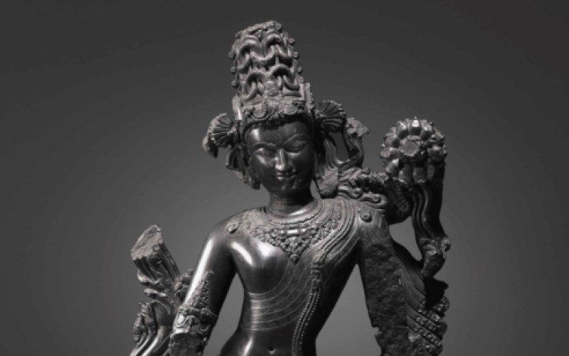 A Large and Important Black Stone Figure of Lokanatha Avalokiteshvara