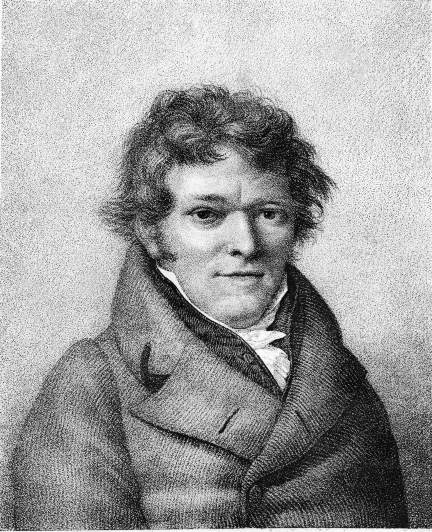 A vintage portrait drawing shows a person in a formal coat with their face obscured.