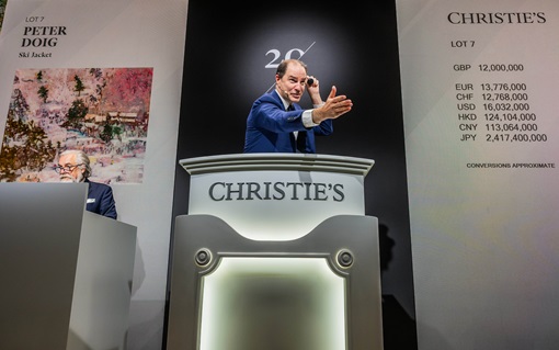 The image shows an auction at Christie
