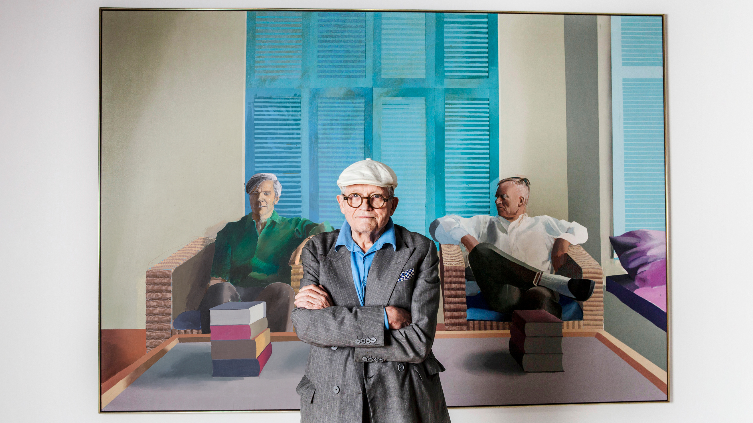 ヴィンテージ仏非売品水彩画ポートフォリオ50枚完品 Hockney Wyeth Hockney's first double portrait comes to auction | Christie's