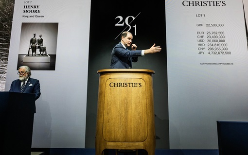 An auctioneer at Christie
