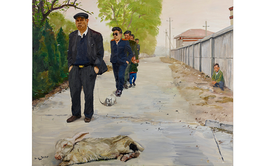 Liu Xiaodong (b. 1963), A Dying Rabbit and Nothing to do Men No. 2, 2001