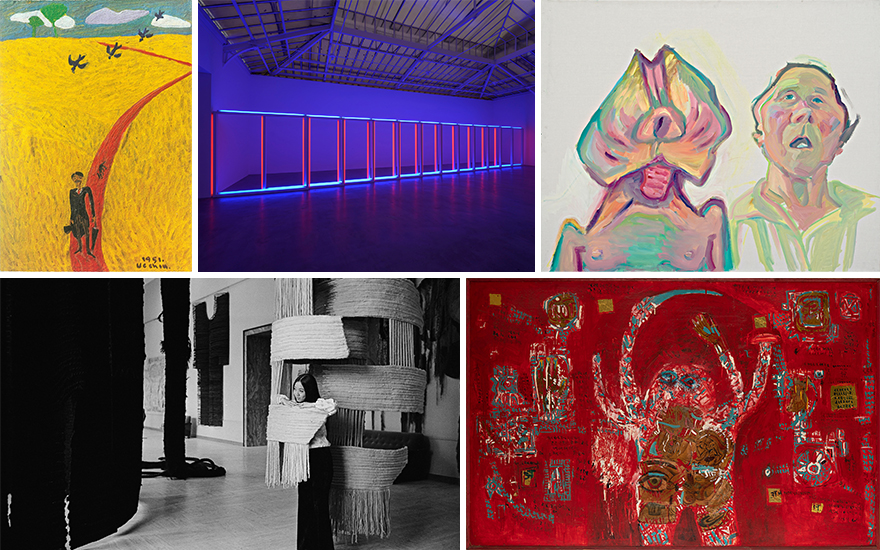 various artworks from exhibitions in Asia, Africa, Australia and the Middle East: summer 2023 and beyond