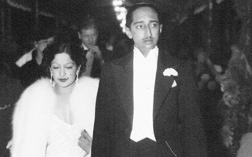 Yashwant Rao Holkar II with his wife, the Maharani Sanyogitabai Devi. Photo: © Dariush Soudi