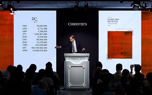 An auctioneer at Christie