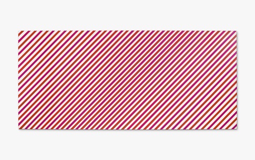 The image shows a pattern of diagonal red and white stripes on a rectangular background.