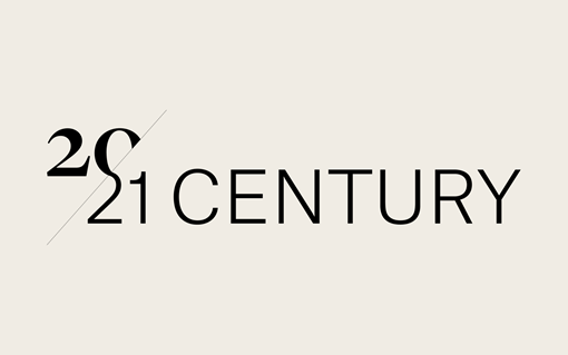 Text "28 21 CENTURY One Destination. Endless Inspiration." on a beige background.