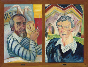 John Bellany, H.R.S.A, R.A. (b. 1942) , Portrait of Alexander Moffat by John Bellany; Portrait