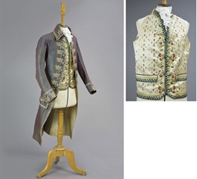 frock century 18th coat waistcoat english gentleman male late formal costume stripping lot coats christies christie wear suit man embroidered
