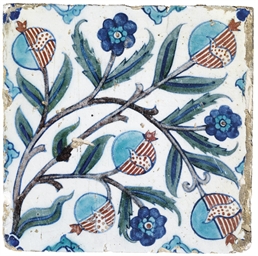 AN IZNIK POTTERY TILE , OTTOMAN TURKEY, CIRCA 1640 | Christie&rsquo;s