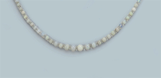 AN ANTIQUE OPAL BEAD NECKLACE | Christie's