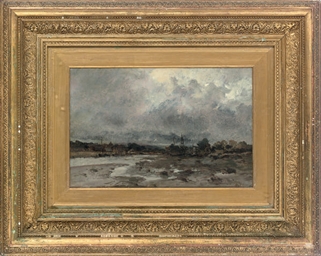 LéonGermain Pelouse (French, 18381891) , Boats moored at low tide