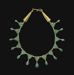 gold byzantine necklace emerald jewelry circa ancient century medieval 6th 7th lot christies