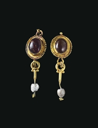 jewelry ancient gold roman renaissance earrings antique pair
