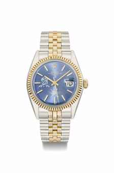 Rolex. An unusual steel and gold automatic wristwatch with sweep centre seconds, date,