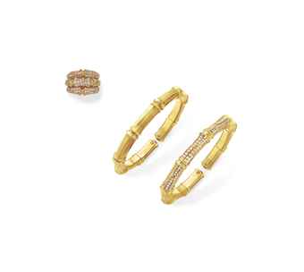 A SET OF DIAMOND AND GOLD JEWELRY, BY CARTIER