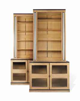 A PAIR OF OAK AND EBONISED BOOKCASES