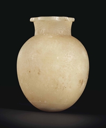 AN EGYPTIAN ALABASTER JAR , LATE OLD KINGDOM-MIDDLE ...