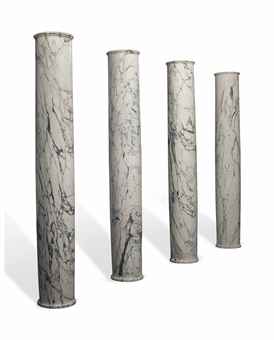 A SET OF FOUR ITALIAN BRECHE VIOLETTE MARBLE COLUMNS