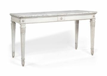 A Swedish White Painted Console Table Late 18th Century