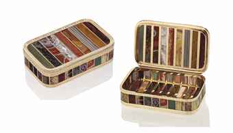 AN IMPORTANT SAXON GOLD-MOUNTED STEIN-CABINET SNUFF-BOX