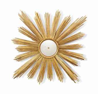 A LARGE GILTWOOD SUNBURST MIRROR