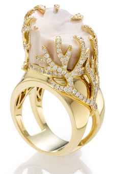 A MARBLE AND DIAMOND RING, BY COMPLETED WORKS