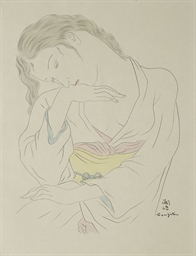 Léonard Tsuguharu Foujita 1886 1968 Femme Pensive Pour
