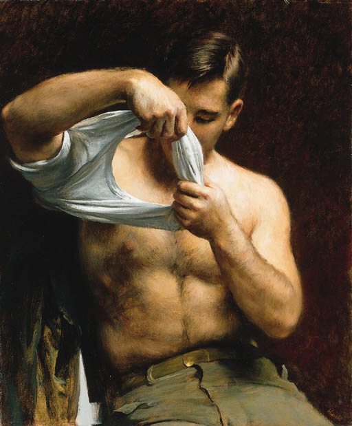  John  Koch  1909 1978 Man Putting on His Shirt Christie s
