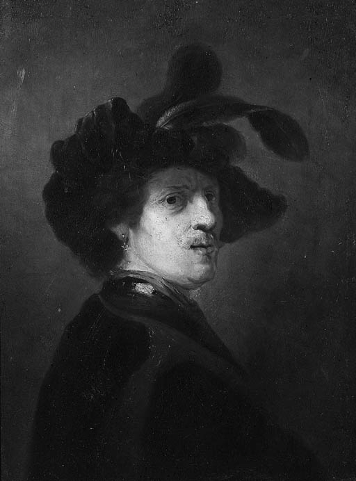 BUST OF A MAN WITH A PLUMED CAP 
