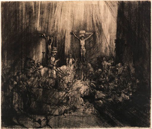 Christ crucified between the two Thieves, The Three Crosses (B., Holl. 78; H. 270; BB. 53-A)
