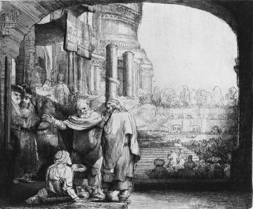 Peter and John healing the Cripple at the Gate of the Temple (B., Holl. 94; H. 301)
