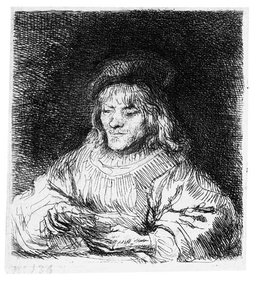 The Card Player (B., Holl. 136; H. 190) 
