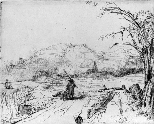 Landscape with Sportsman and Dog (B., Holl. 211; H. 265) 
