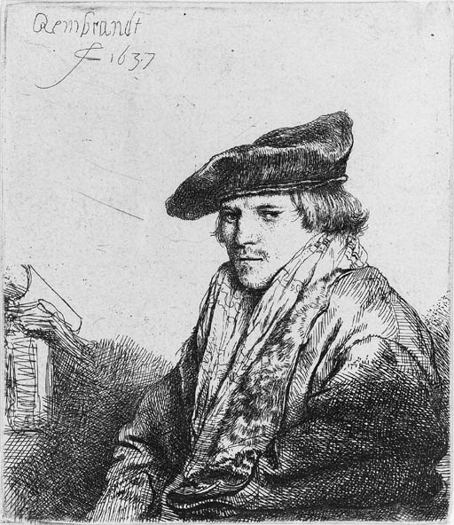 A Young Man in a Velvet Cap (Ferdinand Bol?) (B., Holl. 268; H. 151) 
