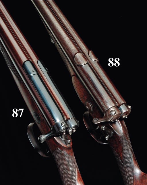 A FINE BACON 1870 PATENT 12-BORE DOUBLE-BARRELLED BOLT-ACTION SPORTING ...