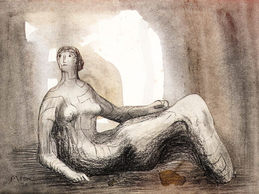 Reclining figure: cave entrance 
