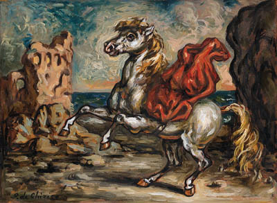 CAVALLO CON MANTO ROSSO 
