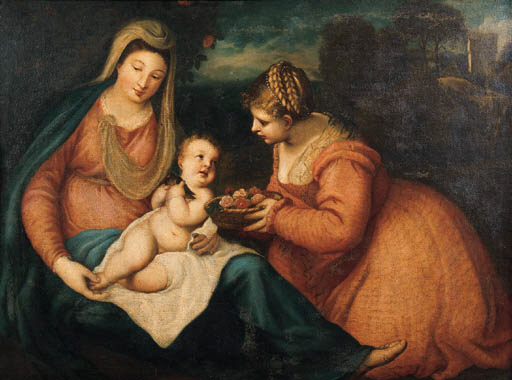 SANTA DOROTEA OFFRE FIORI E FRUTTI AL BAMBINO GESù 
