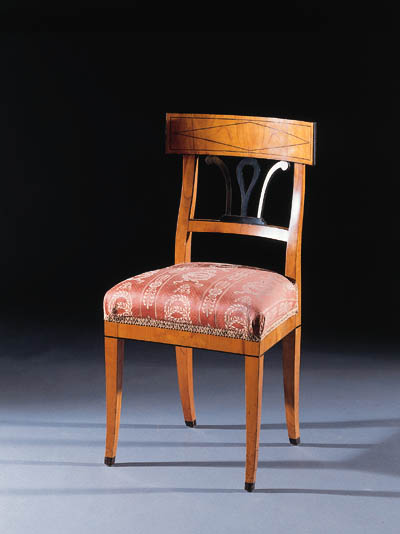 A set of eleven South German Biedermeier fruitwood and ...