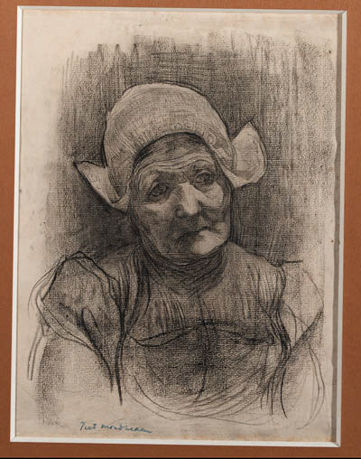 Head of a woman, with polkamuts 
