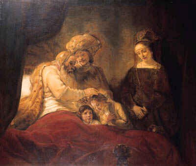 Jacob blessing the sons of Joseph 
