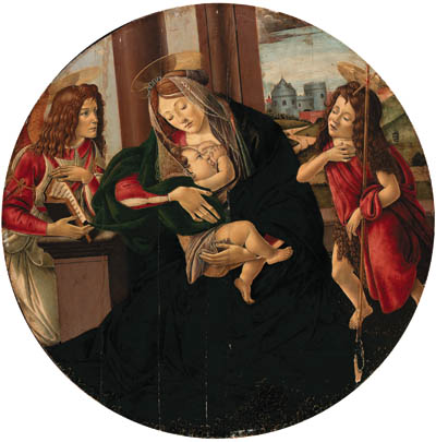 The Madonna and Child enthroned with an Angel and the Infant Saint John the Baptist
