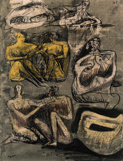 Study for Two Reclining Figures (recto) 
