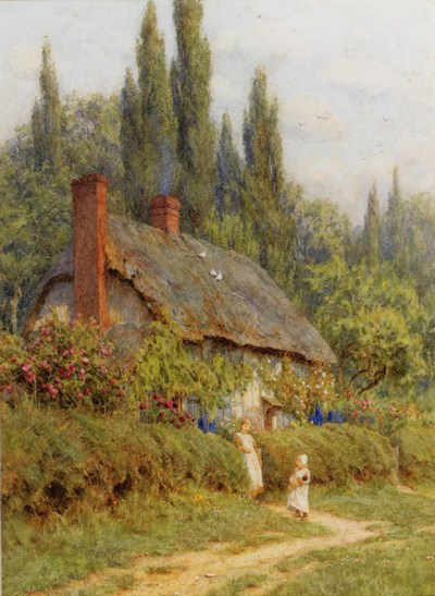 Helen Allingham, R.W.S. (1848-1926) , Children on a path 