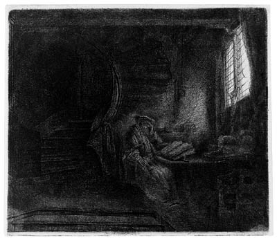 Saint Jerome in a dark Chamber 
