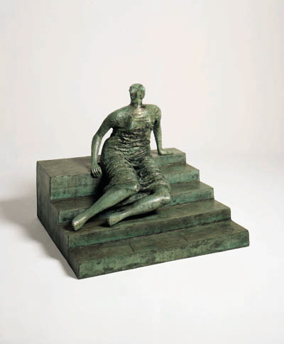 Draped Seated Woman: Figure on Steps 
